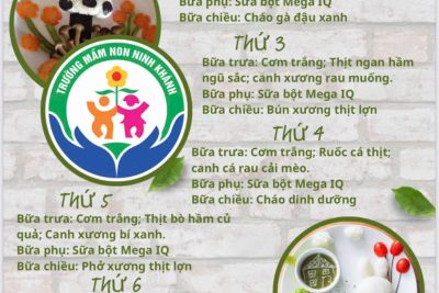 Thực đơn dinh dưỡng tuần 2, tháng 4/2026 (từ 06/4/2026-10/4/2026)