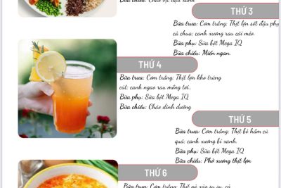 THỰC ĐƠN TUẦN 1 THÁNG 4 NĂM 2026